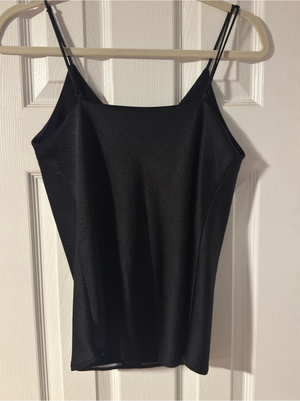 Express Black Satin-Like Double Spaghetti Strap Cami